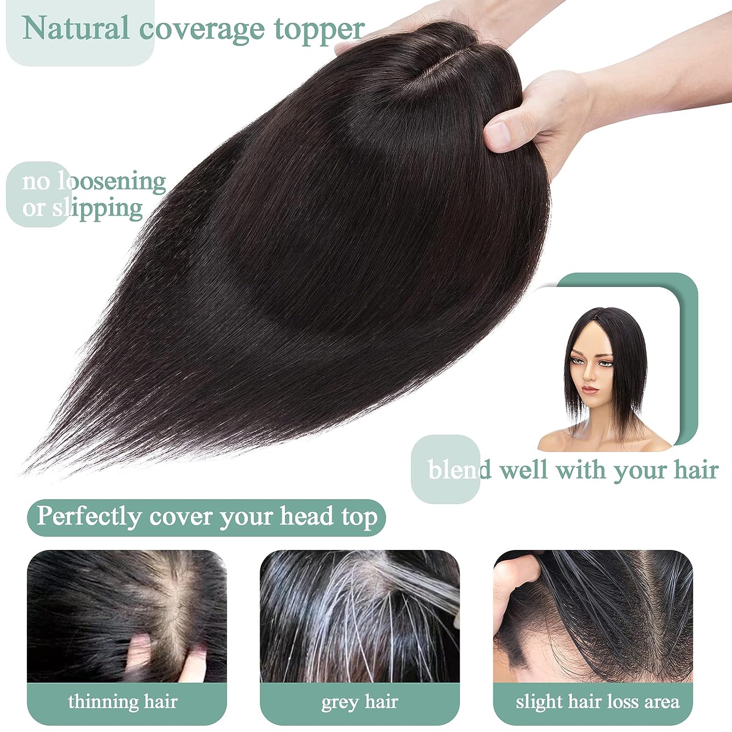 Women Topper Human Hair Straig - đánh giá và giá Hair Care Women
