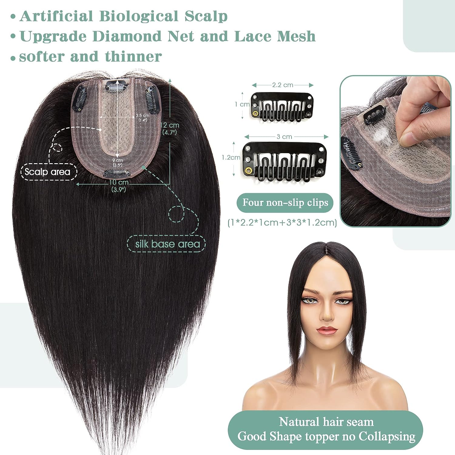 Women Topper Human Hair Straig - đánh giá và giá Hair Care Women