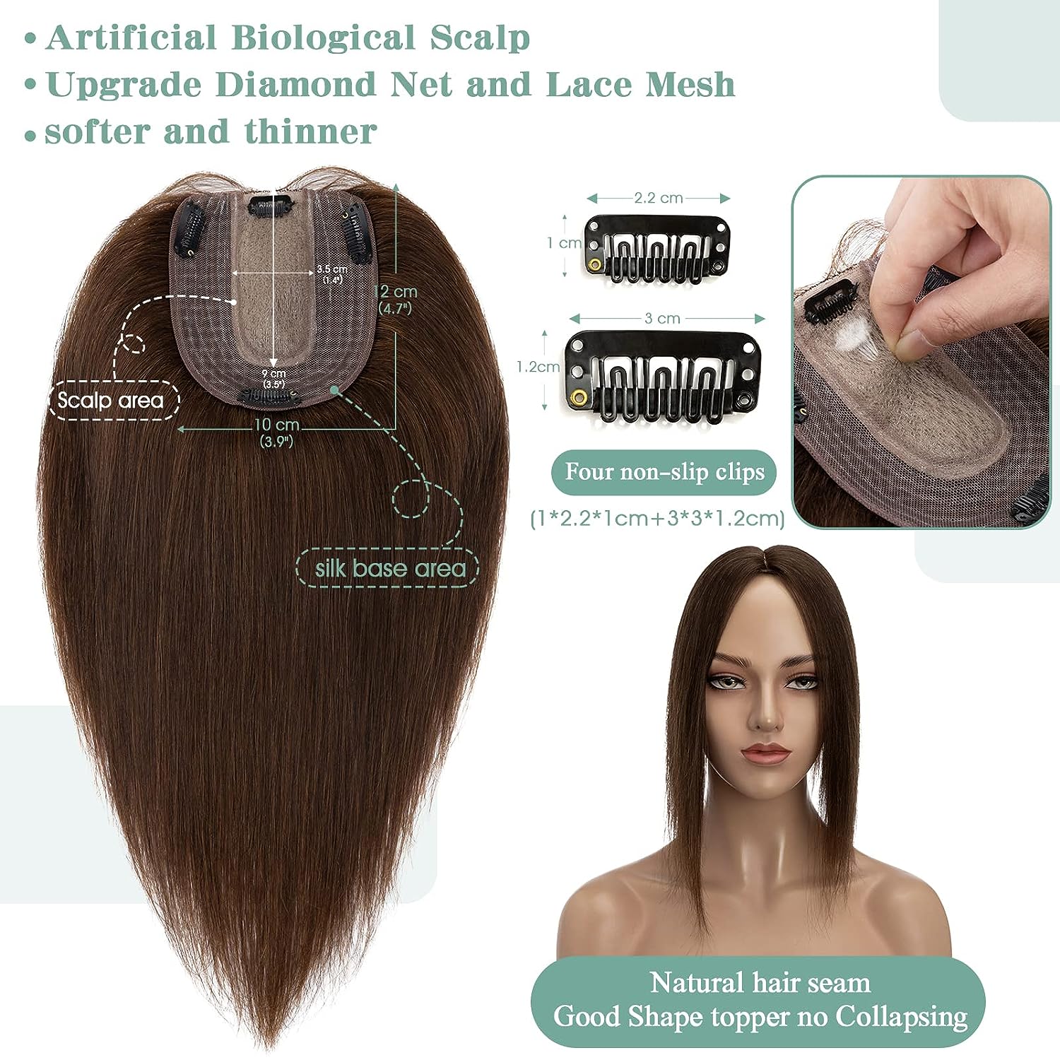 Women Topper Human Hair Straig - đánh giá và giá Hair Care Women