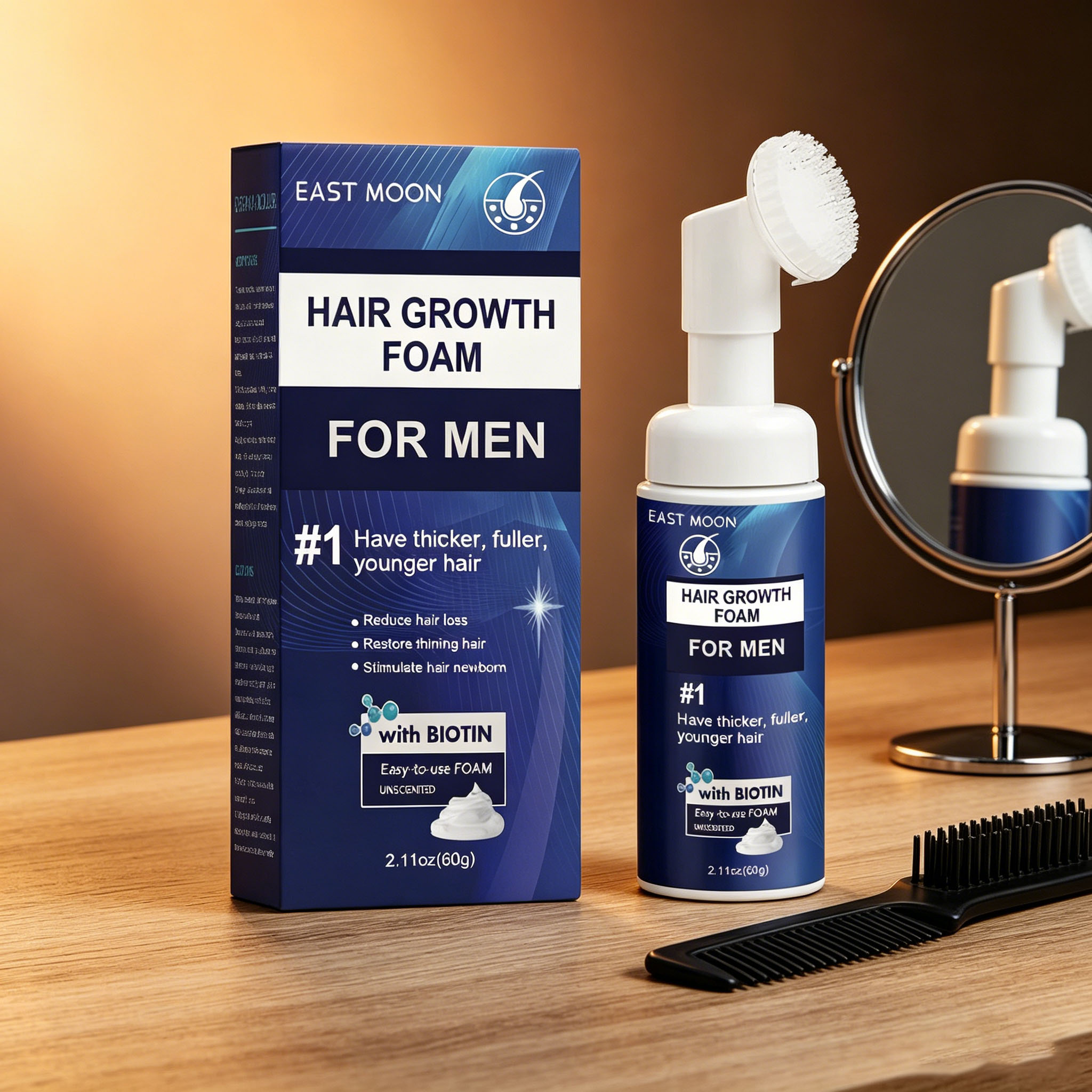 Hair Growth Foam Silicone Brus - đánh giá và giá Hair Care Natur