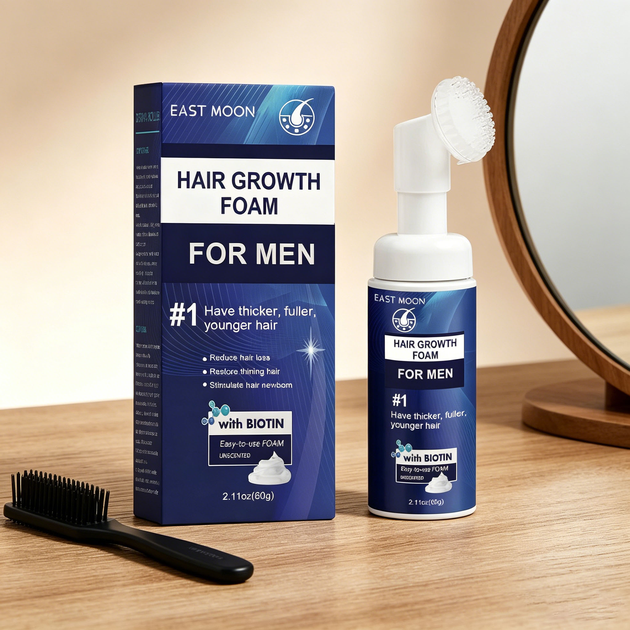 Hair Growth Foam Silicone Brus - đánh giá và giá Hair Care Natur