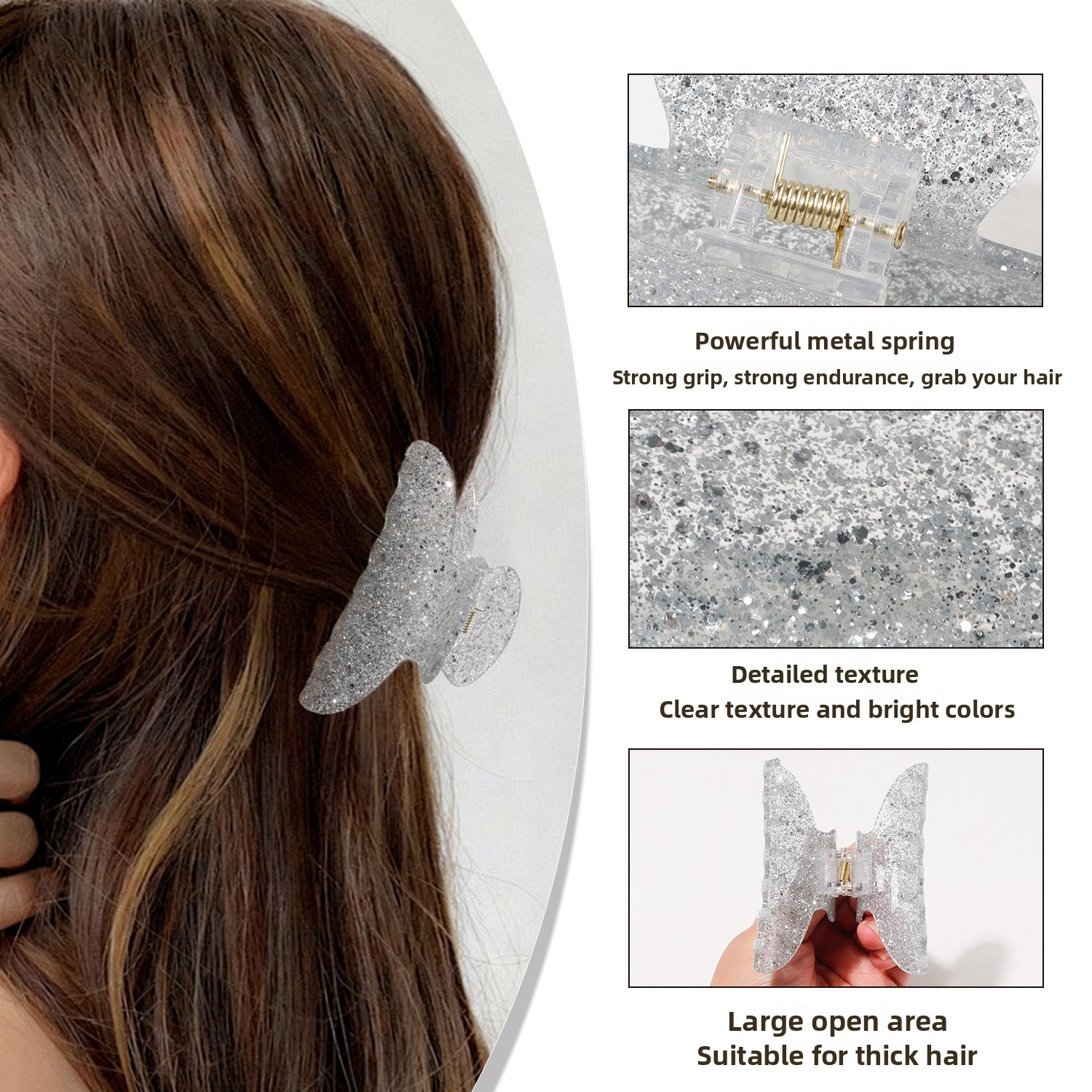 Glitter Hair Claw Clip Gold Po - đánh giá và giá Hair Care Women
