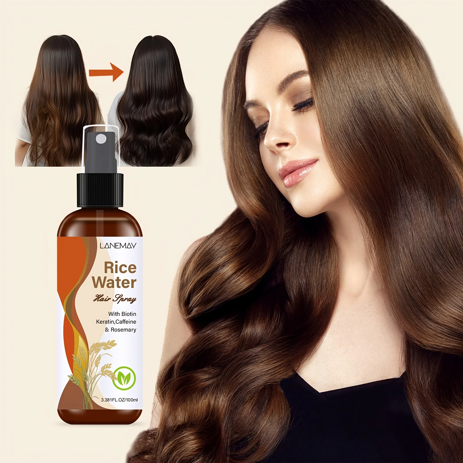 Rice Water Hair Spray - with B - đánh giá và giá Hair Care Vitamin